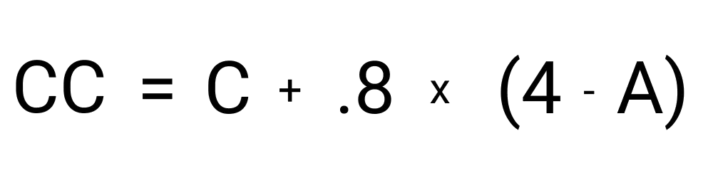 An image showing the formula for calculating corrected calcium.